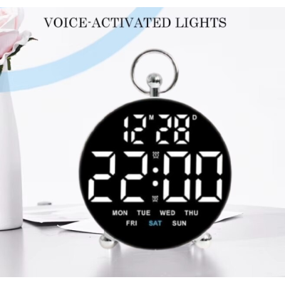 Ceas digital de masa si de perete GH8029 calendar temperatura alarma activare Vocala