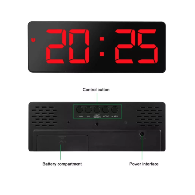 Ceas digital LED DS-3806M cu afisaj ROSU