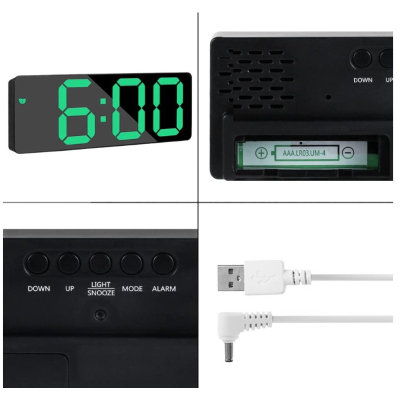 Ceas digital LED DS-3806M cu afisaj VERDE