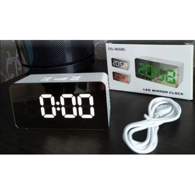 Ceas digital led mirror clock DS-3658L afisaj ALB Ceas digital led mirror clock DS-3658L afisaj ALB