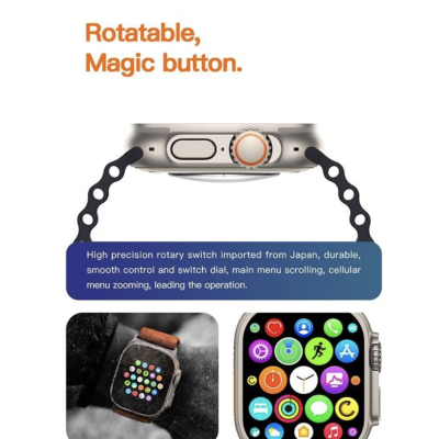 Ceas SmartWatch T800 Ultra 2 Notificari Apel si Retele Sociale Monitorizare Ritm Cardiac