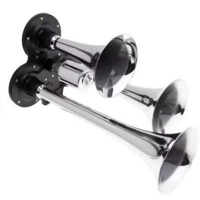 Claxon Auto Puternic 12V / 24V cu 3 Goarne Electrovalva Inclusa