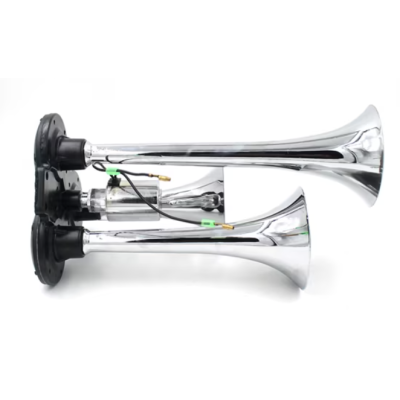 Claxon Auto Puternic 12V / 24V cu 3 Goarne Electrovalva Inclusa