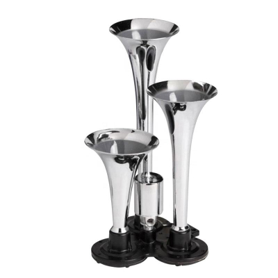 Claxon Auto Puternic 12V / 24V cu 3 Goarne Electrovalva Inclusa