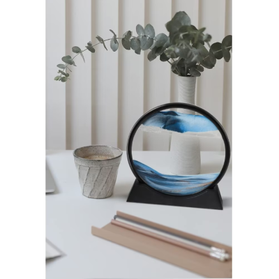 Clepsidra Albastra decorativa cu nisip miscator 17 cm