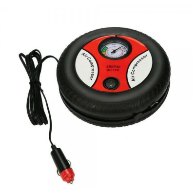 Compresor auto pentru anvelope masini si biciclete in forma de roata