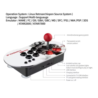 Consola de Jocuri Retro Arcade Jocuri Preinstalate Port HDMI Peste 15000 de Jocuri Design Compact