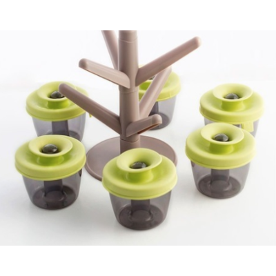 Copacel Spice Rack cu 6 recipiente pentru condimente + suport inclus