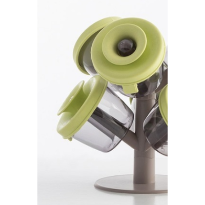 Copacel Spice Rack cu 6 recipiente pentru condimente + suport inclus