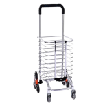 Cos de cumparaturi pliabil cu 4 roti argintiu