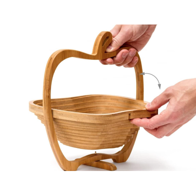 Cos de fructe pliabil in forma de mar din bambus