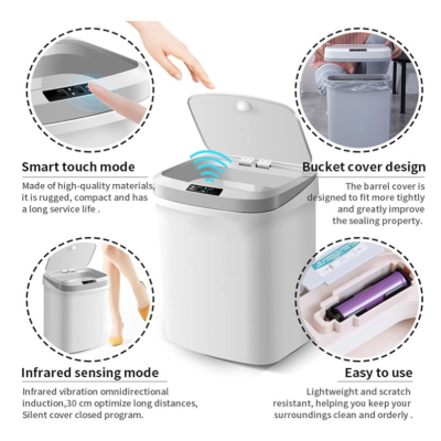 Cos de gunoi inteligent cu senzor deschidere automata fara atingere