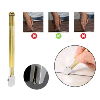 Creion Diamant Taiere Sticla Metal Profesional OR