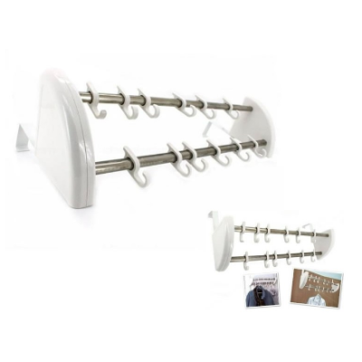 Cuier dublu pentru montare pe usa, 14 x 55 cm