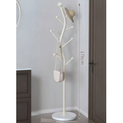 Cuier pentru haine in forma de S cu 7 carlige otel carbon 178 x 30 cm alb