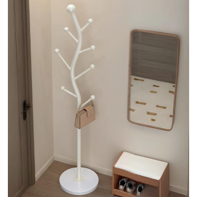 Cuier pentru haine in forma de S cu 7 carlige otel carbon 178 x 30 cm alb