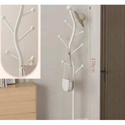 Cuier pentru haine in forma de S cu 7 carlige otel carbon 178 x 30 cm alb