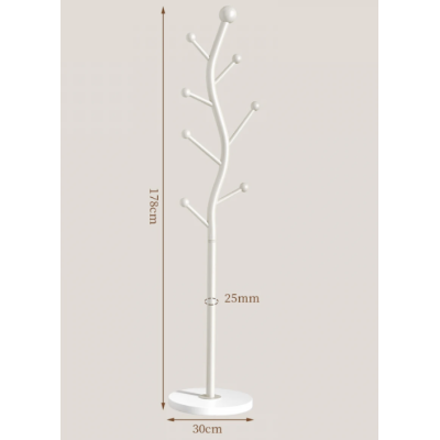 Cuier pentru haine in forma de S cu 7 carlige otel carbon 178 x 30 cm alb