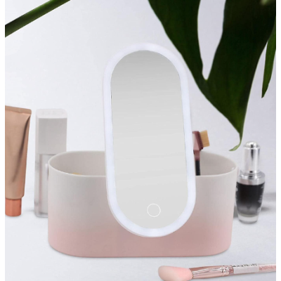 Cutie organizator depozitare farduri pentru calatorie cu oglinda cosmetica