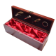 Cutie pentru Vin din Lemn cu 4 Accesorii Tirbuson Dop elegant Dop servire Inel antipicurare 36 x 11cm