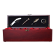 Cutie pentru Vin din Lemn cu 4 Accesorii Tirbuson Dop elegant Dop servire Inel antipicurare 36 x 11cm
