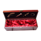 Cutie pentru Vin din Lemn cu 4 Accesorii Tirbuson Dop elegant Dop servire Inel antipicurare 36 x 11cm