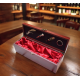 Cutie pentru Vin din Lemn cu 4 Accesorii Tirbuson Dop elegant Dop servire Inel antipicurare 36 x 11cm