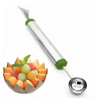 Cutit de sculptat cu lingurita de fructe cu dubla utilizare din otel inoxidabil