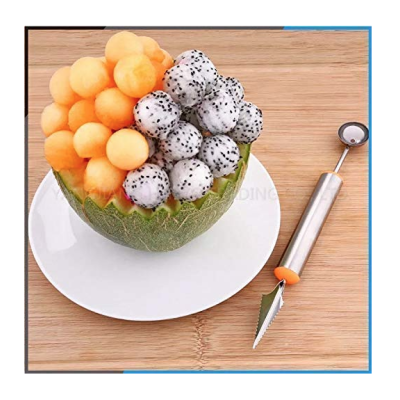 Cutit de sculptat cu lingurita de fructe cu dubla utilizare din otel inoxidabil