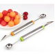 Cutit de sculptat cu lingurita de fructe cu dubla utilizare din otel inoxidabil