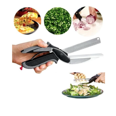 Cutit Tip Foarfeca Multifunctional pentru Bucatarie  2 in 1