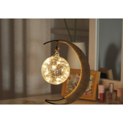 Decoratiune luminoasa semi-luna cu glob