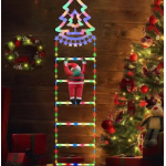 Decoratiune Scara lui Mos Craciun luminoasa Led multicolor 25x160 cu model BRADULET