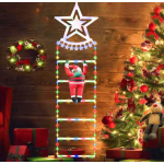 Decoratiune Scara lui Mos Craciun luminoasa Led multicolor 25x160 cu model STELUTA