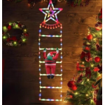 Decoratiune Scara lui Mos Craciun luminoasa Led multicolor 25x160 cu model STELUTA