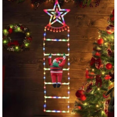 Decoratiune Scara lui Mos Craciun luminoasa Led multicolor 25x160 cu model STELUTA