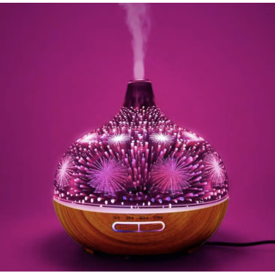 Difuzor Aromaterapie 3D capacitate 500 ml lumini LED multicolore model artificii