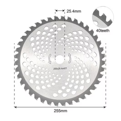 Disc cu dinti vidia 255x25.4x40T pentru motocoasa ONDULAT model ROTUND MX1024