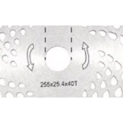 Disc cu dinti vidia 255x25.4x40T pentru motocoasa ONDULAT model ROTUND MX1024