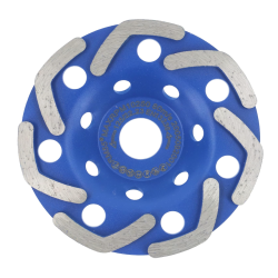 Disc Diamantat ALBASTRU 125 Mm cu segmenti GRI pentru Slefuire Beton Mozaic Suprafete Dure