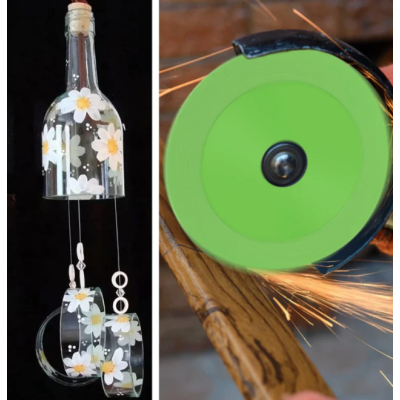 Disc diamantat LASERLINE pentru flex de taiat sticla si cristal 125mm VERDE