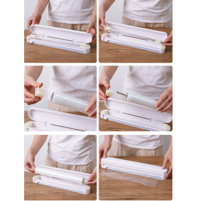 Dispenser pentru folia alimentara cu lama de taiere alb