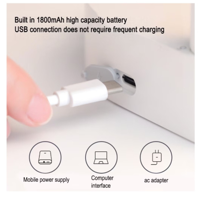 Dozator apa de birou din Inox cu Incarcare USB Alb/Negru