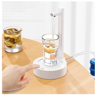 Dozator apa de birou din Inox cu Incarcare USB Alb/Negru