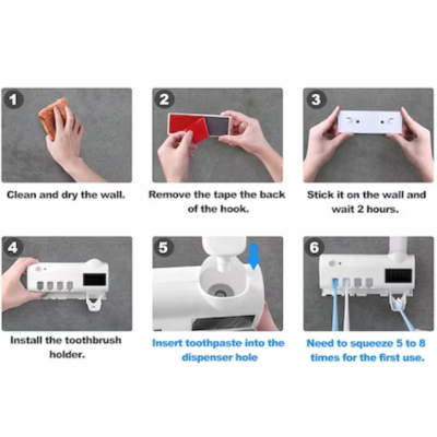 UB Dozator pentru pasta de dinti cu sterilizator UV pentru periute