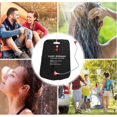 Dus solar pentru camping PVC Capacitate 20L Negru