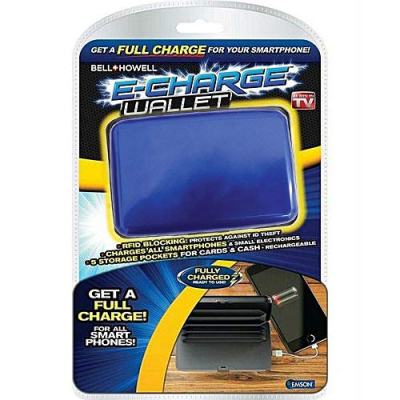 E-Charge Wallet ALBASTRU Portofel Carduri si Incarcator Baterie Externa 2in1