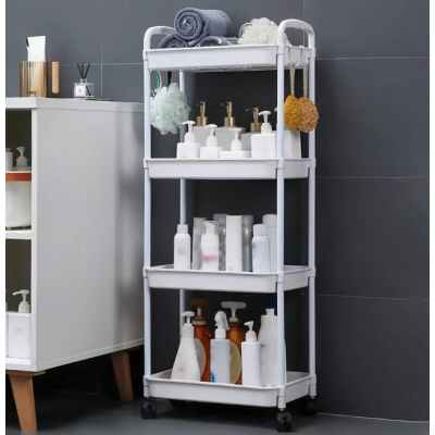 Etajera cu 4 Rafturi din Plastic pe Roti