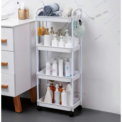 Etajera cu 4 Rafturi din Plastic pe Roti