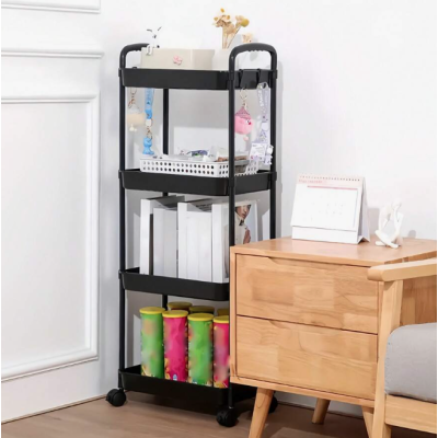 Etajera cu 4 Rafturi din Plastic pe Roti